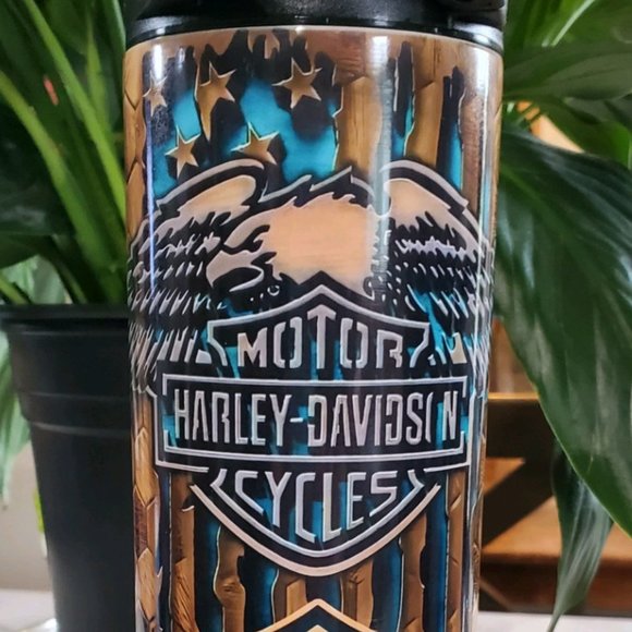 Harley-Davidson Eagle 20oz Tumbler with duo lids 🎉sale - Picture 4 of 11